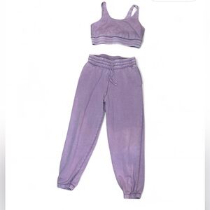 Wild Fable Berry Pink Sweatsuit Set Purple Crop Tank Top & Joggers